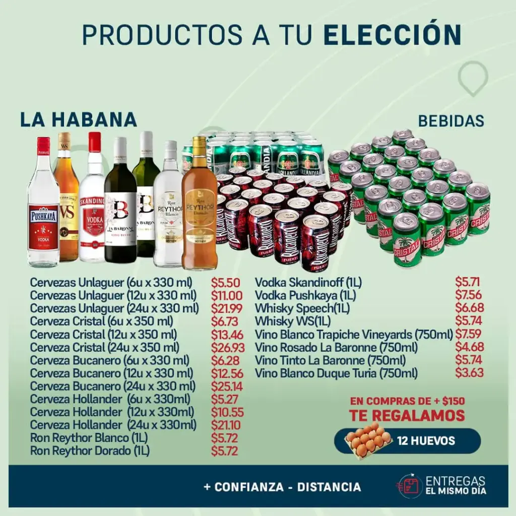 Productos a tu Elección - Bebidas 1 - La Habana