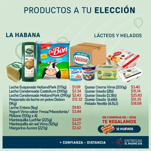 Productos a tu Elección - Lacteos y Helados  - La Habana