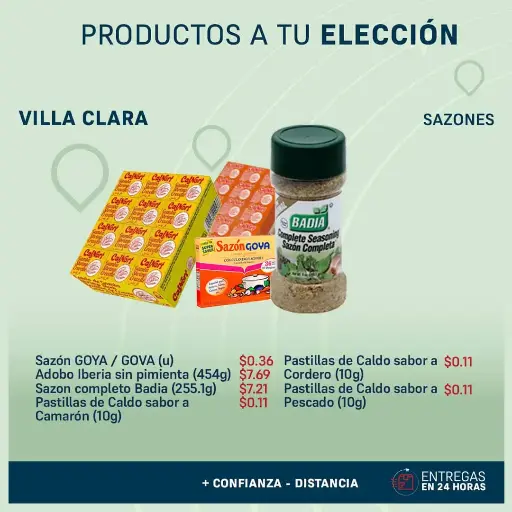 Productos a tu Elección - Sazones - Villa Clara