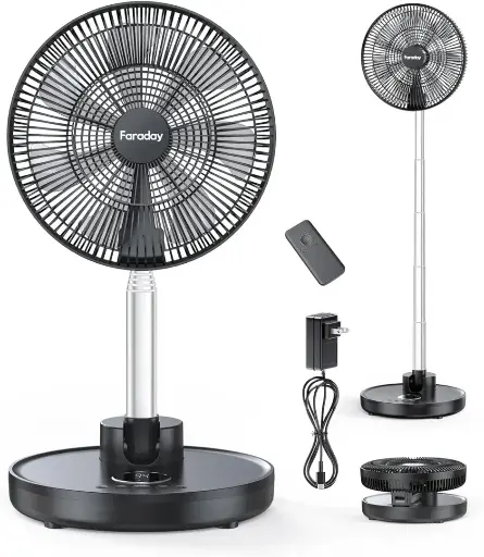 NT-927 Ventilador Recargable Pedestal Caja Blanca
