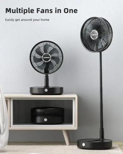 NT-928 Ventilador Recargable Pedestal Negro