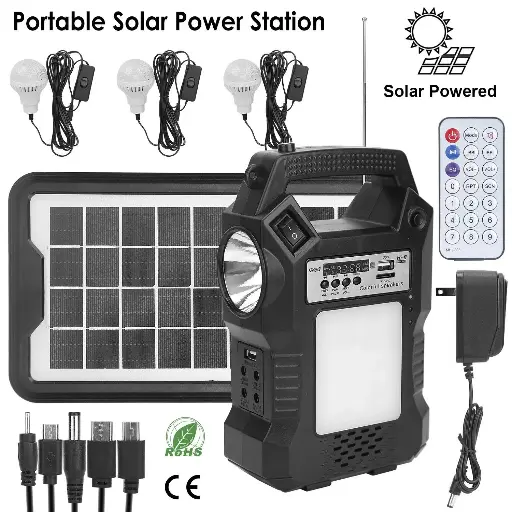 NT-0030  Linterna Solar con Bombillos y Bateria