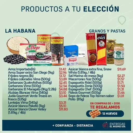 Productos a tu Elección - Granos y Pastas  - La Habana